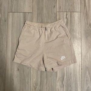 Cream nike sweat shorts